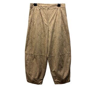 House Of Harlow 1960 Size L Embroidered barrel Pants Beige Relaxed